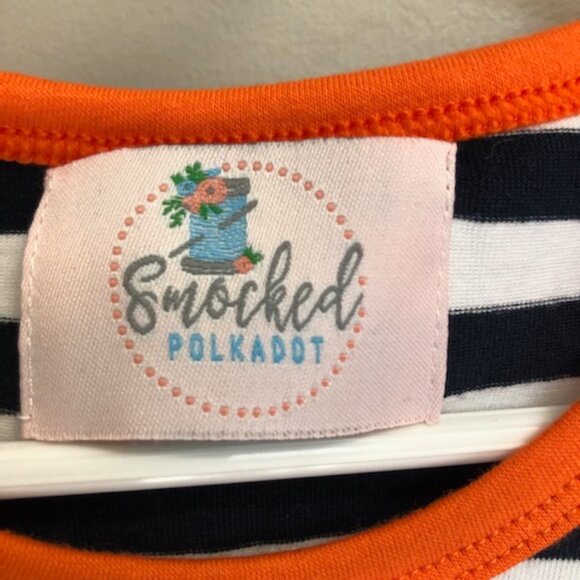 Blue and Orange Football Embroidered Gameday Dress 2T - Picture 3 of 5